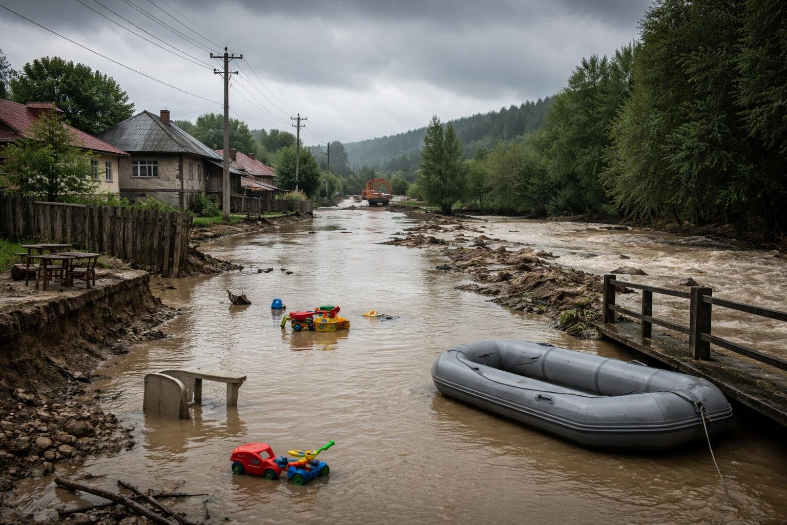 Inundații în Bogza, Vrancea: 50 de gospodării afectate și 80 de persoane evacuate